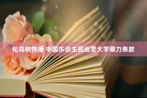 松岛枫快播 中国东谈主民巡警大学眼力条款