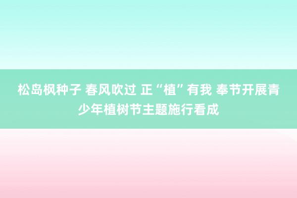 松岛枫种子 春风吹过 正“植”有我 奉节开展青少年植树节主题施行看成