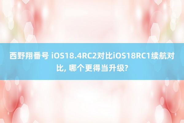 西野翔番号 iOS18.4RC2对比iOS18RC1续航对比, 哪个更得当升级?