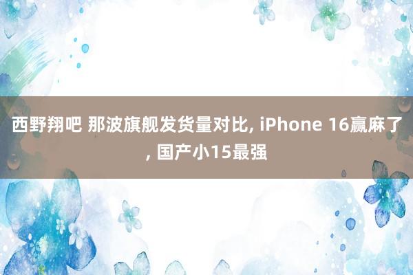 西野翔吧 那波旗舰发货量对比， iPhone 16赢麻了， 国产小15最强